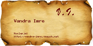 Vandra Imre névjegykártya